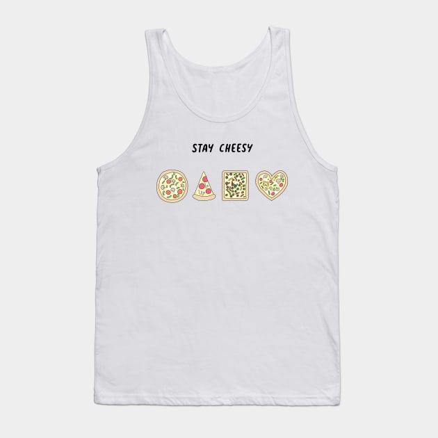 Pizza Stay Cheesy Tank Top by SuperrSunday